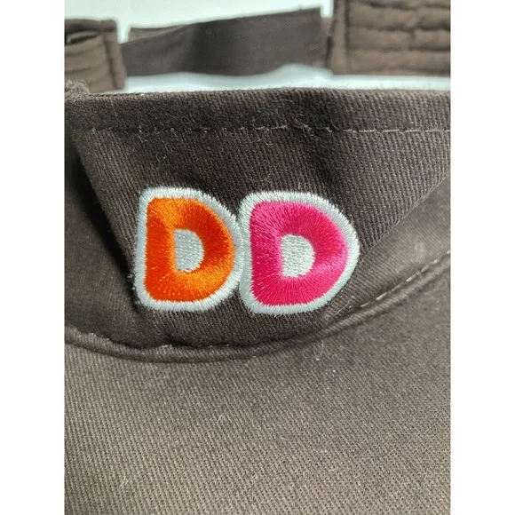 Dunkin Donuts Restaurant Employee Visor Hat Cap Brown Adjustable Restaurant Work - Picture 2 of 15